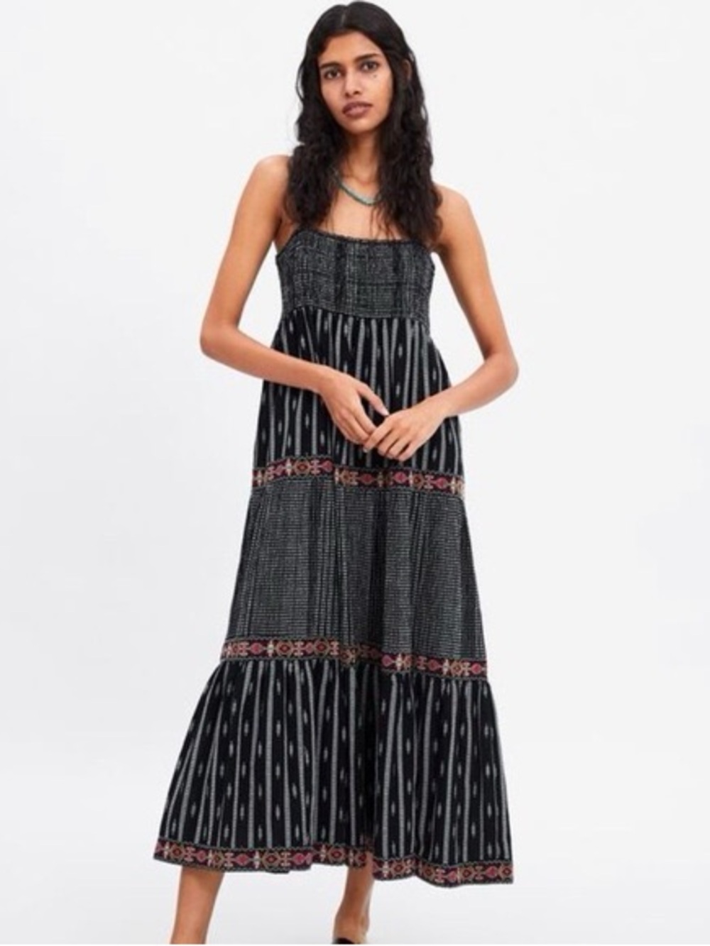 Zara Embroidered Maxi Dress